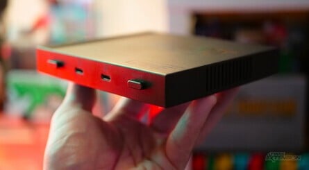 The micro-console portion of the G'AIM'E is small and will effortlessly fit into your AV setup. The pedal (bundled with the Premium and Ultimate editions) helps recreate the authentic Time Crisis experience